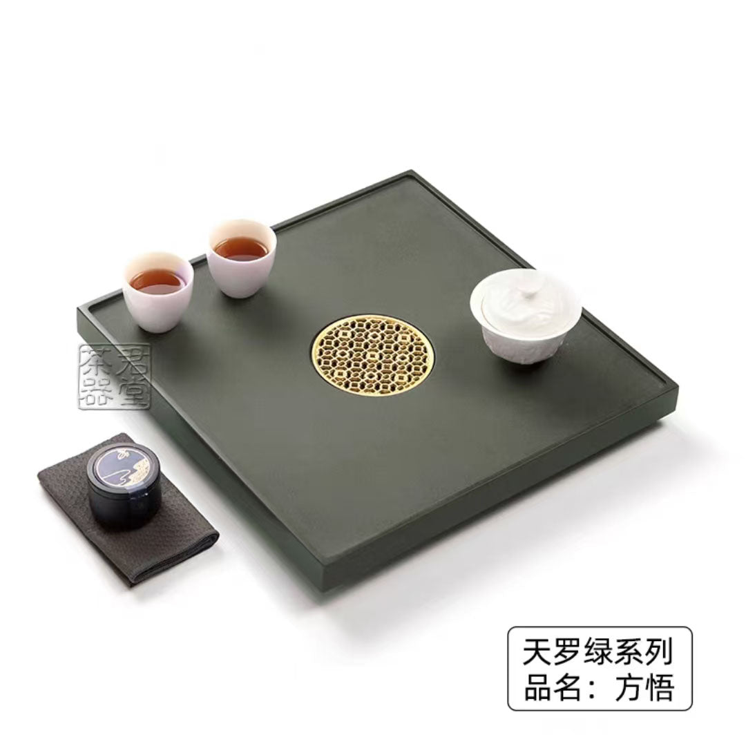 方圓 天然烏金石茶盤