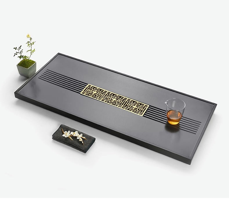 清影 天然烏金石茶盤