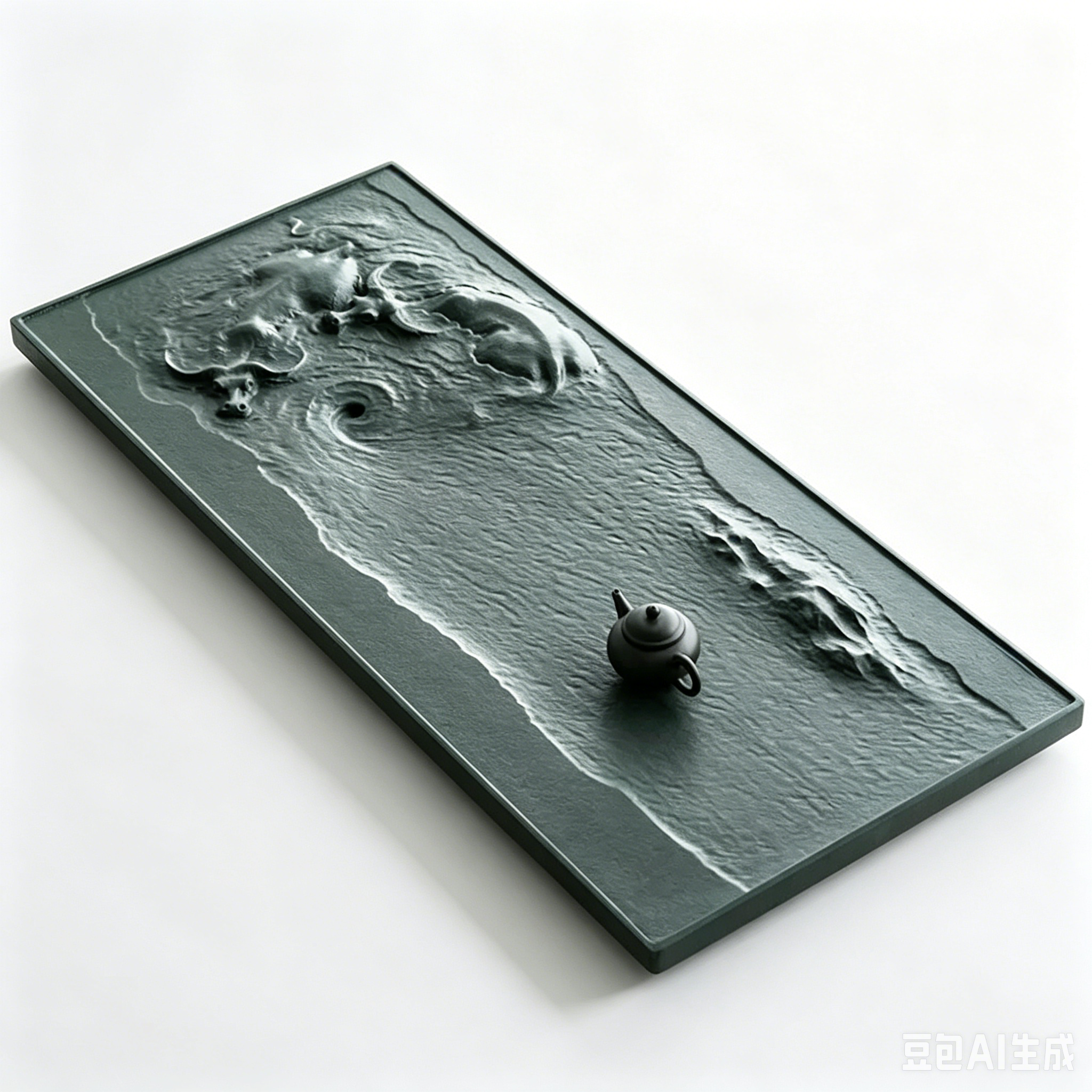 牛轉乾坤 天然烏金石茶盤