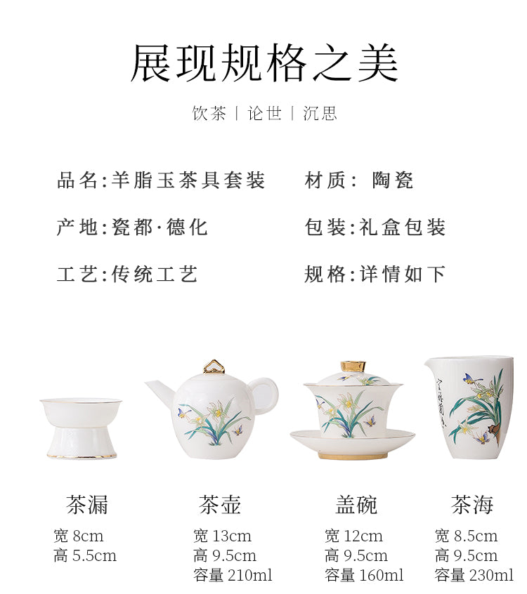 室雅蘭香 羊脂玉茶具禮盒