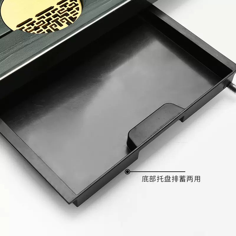 同心同德 天然烏金石茶盤