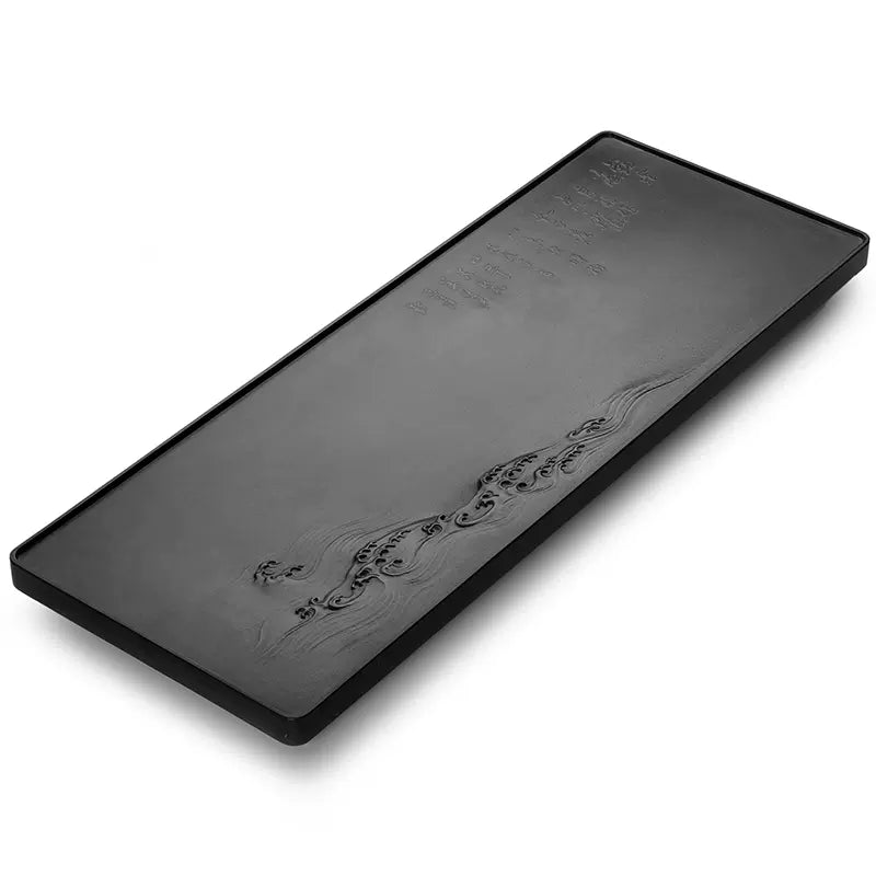 觀沧海 天然烏金石茶盤