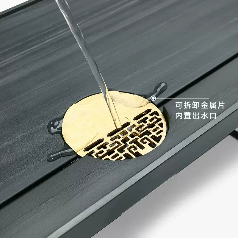 同心同德 天然烏金石茶盤